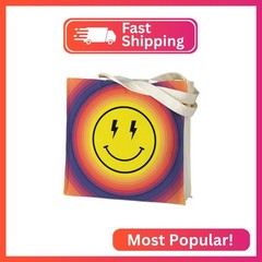 AUSVKAI Canvas Tote Bag Aesthetic for Women, Cute Reusable Rainbow Bags with Poc