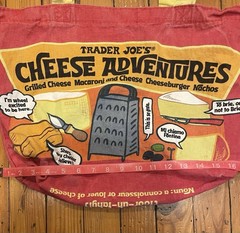 Trader Joe’s Cheese Adventures/Experience Reusable Red Canvas Tote Bag