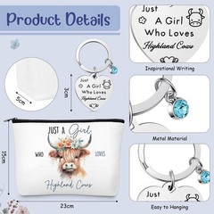 Sinmoe 5 Pcs Highland Cow Gift Set Women 13.39 x 15.75 x 3.94 inches, Blue
