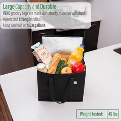 2 Pack Insulated Cooler Bags Food Delivery Collapsible Reusable Shopping