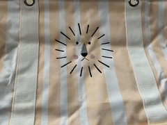 Thirty One LARGE UTILITY TOTE~HONEYPOT STRIPE w/Hear me Roar Embroidery Lion-NIP