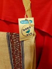 The Dodo Bag Tote Beach Tote Shopping Tote Brown and Natural Jute Button NEW