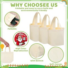 24 Pcs Mini Canvas Tote Bags Small Tote Bags Bulk Reusable Gift with Handles