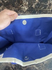 Reusable Canvas Eco Tote Bag Foldable Washable Dark Blue Kitchen Grocery Beach