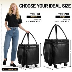 (Medium) Reusable Grocery Bag on Wheels with Upgraded -Resistant Fabric | Enh…