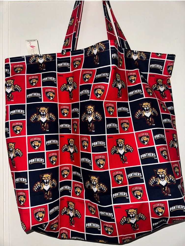 Handmade Florida Panthers Hockey NHL Reversible Washable Tote Bag Sports Bag