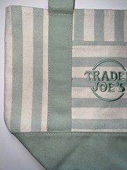 Trader Joe’s Bag Striped Mini Pastel Canvas Tote Bag in Green NWT Y2K