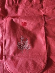 Target Bag Reusable Folding Compact Washable Fabric Red Trees 15″x15″- folded 8″