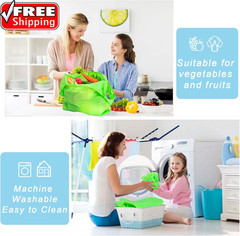 Large Reusable Bags Shopping Washable Foldable 6 Pack Grocery Bags Heavy Duty Li