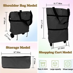 Collapsible Shopping Grocery Bag With Wheels Rolling Tote Bag With Wheels Lar…