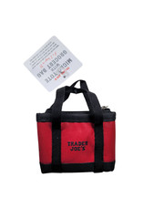 Trader Joe’s Red Micro Tote With Grocery Bag 2 In 1 Mini Limited Edition New