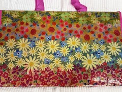 New Natural Life Multi Color Floral Carry All Wildflower Border Tote Bag Boho