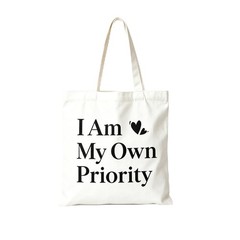 “I Am My Own Priority” Canvas Tote Bag, Aesthetic Inspirational Self-Love Gif…