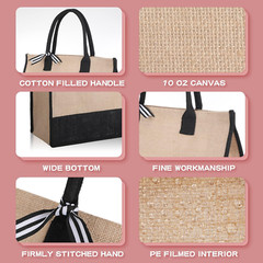 12 Pack Burlap Tote Bags with Handles – Reusable Jute Bags for Shopping & Travel