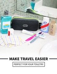 GOX Travel Small Toiletry Bag for Men Nylon Dopp Kit 7.9*3.7*2 Inches, Black