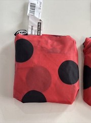 Ikea Foldable bag reusable shopping bag tote sack Skynke Polka Dot Red