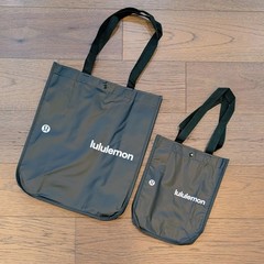 Lululemon Large Small Lot of 4 Reusable Shopping Tote Bags 💚 Forest Green 💚NEW
