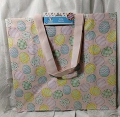 Easter SHOPPING BAG TOTE GIFT Chocolate Bunny Rabbit Eggs stripe basket REUSABLE