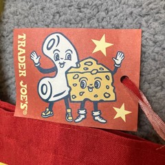 NWT Trader Joes Cheese Experience Tote Bag Red Canvas Reusable USA Souvenir Gift