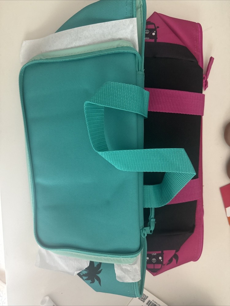 Trader Joe’s Mini Insulated Tote Bag Set of 2 (Pink & Teal)