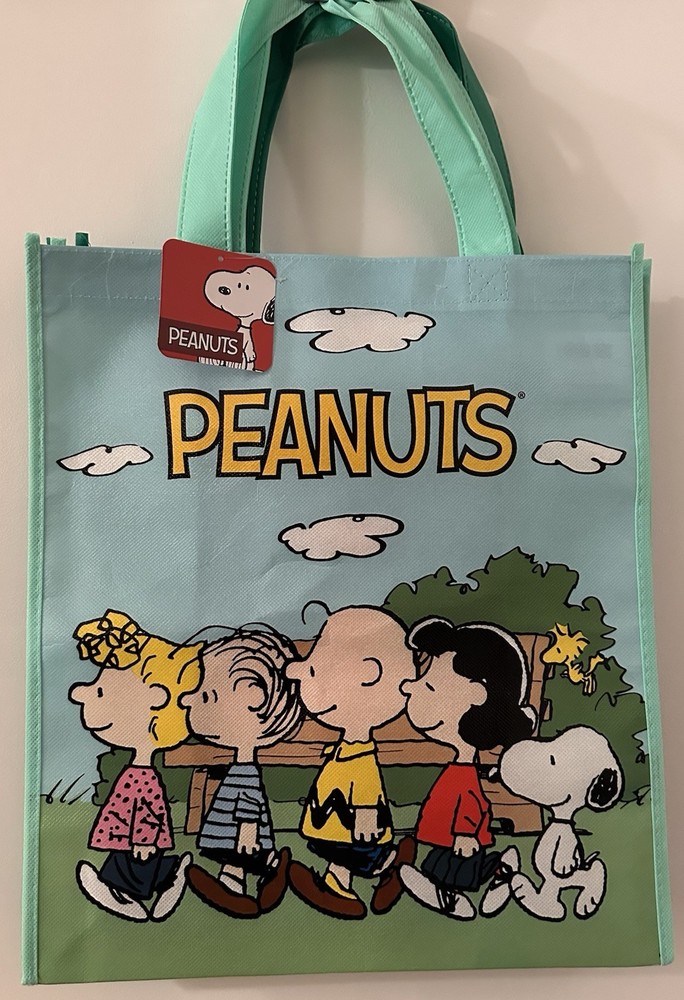 Peanuts Snoopy Set 2 Reusable Woodstock Large Shopping Tote Bag with Handle New