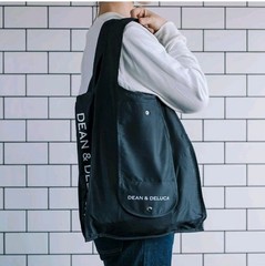Dean & Deluca Foldable Reusable Tote Bag Black Japan Eco Shopping Grocery Bag