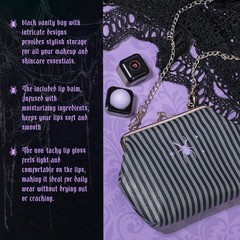 Profusion Cosmetics Gothic Beauty Cosmetic Bag and Lip Balm Set, Black