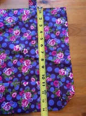 Purple Flower Pattern Re-Usable Shopping Bag Lightweight Tote Handbag 15.75”