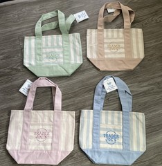 (NEW) Trader Joe’s Striped Canvas Mini-Tote Bags set of 4-LIMITED EDITION