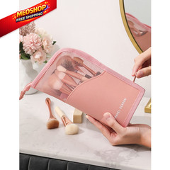 Linsiter Makeup Brush Travel Case Stand Up, High Capacity pink