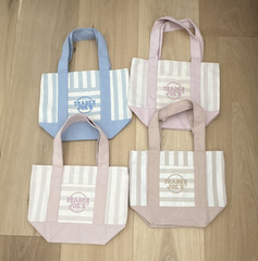Trader Joe’s Small Stripe Reusable Tote Bags 4-Pack Cotton/Poly 12x6x8