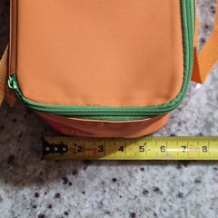 Trader Joe’s Mini Insulated Bag Zipper Orange Green Red 1.5 gal 10x6x5