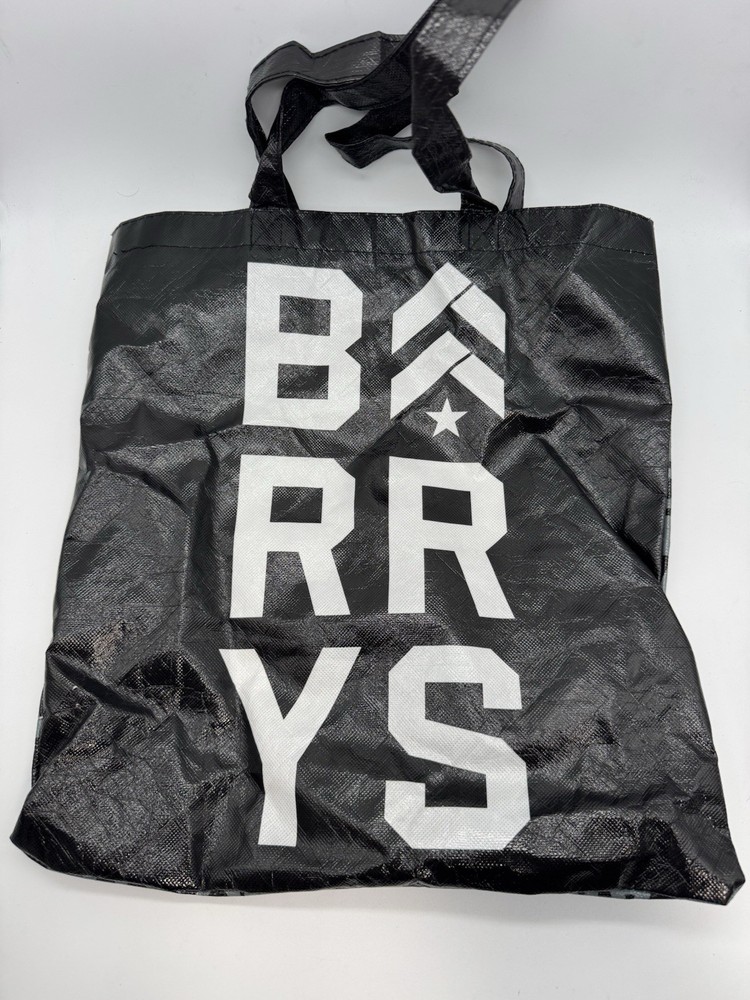 Barry’s Bootcamp Reusable Tote Bag Black White Gym Shopping Beach Travel