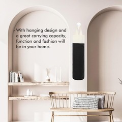 LeCorner Plastic Bag Holder, Wall Mount Grocery Holder for Basic Black
