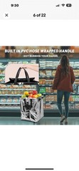 (Large,Silver) Reusable Grocery Bag on Wheels, Foldable Rolling Tote Carries …