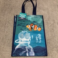 Trader Joes Ocean Marine Reusable Tote Blue Made from Recycled Ocean Plastics