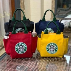 Starbucks Canvas with Side Pockets Multi Purpose Handbag Reusable Daily Bag 4：