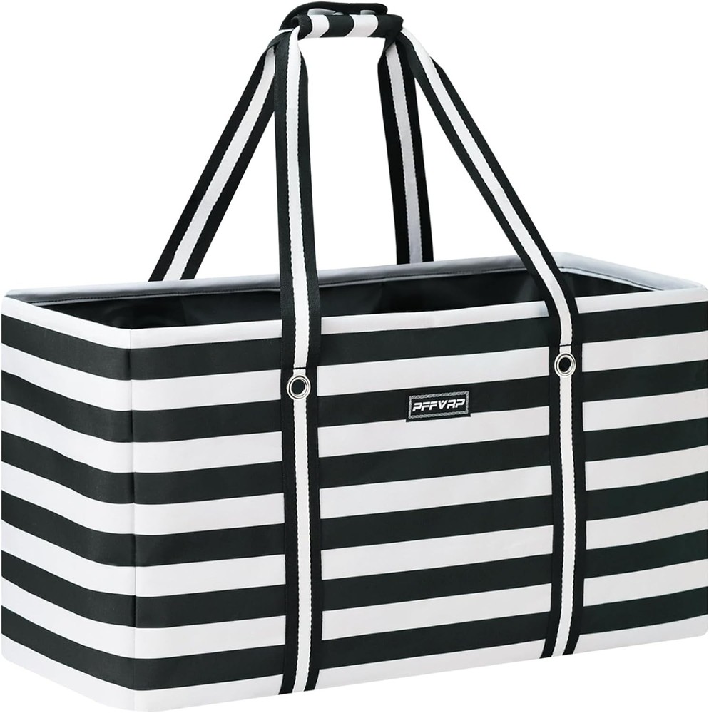 Stand Up Extra Large Utility Tote Bag Foldable Reusable Grocery Bags Metal Wire