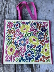 LARGE HomeGoods Shopping Tote Bag SPRING FLOWERS REUSABLE Eco Friendly