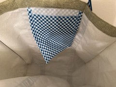 Bath & Body Works Blue / Brown Reusable Shopping Gift Bag NWT