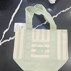 Trader, joe’s limited edition mini pastel striped canvas tote bag 2026 lot of 4