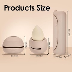 COOL-ANGLE Silicone Makeup Brush Holder And Beauty Sponge Case, D01:Khaki