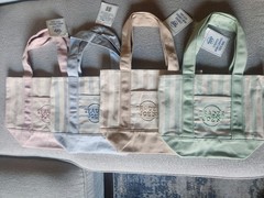 Trader Joe’s Striped Small Canvas Tote Bags Set of 4 Multicolor 13x10x6