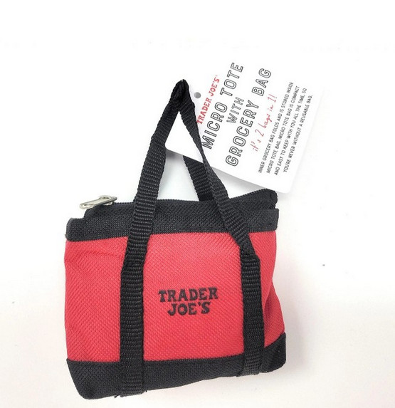 Trader Joe’s NEW 2 BAGS IN 1 🔥 Red MICRO TOTE AND GROCERY BAG very limited
