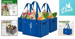 Durable Reusable Shopping Tote Bags – 3 Pack, 65 lb Capacity, Easy to Clean