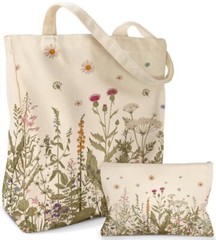 Aesthetic 2 Set Canvas Tote Bag – with Cosmetic Makeup Zipper Pouch Bag for W…
