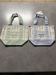 Blue And green Striped Mini Tote Trader Joe’s two pack