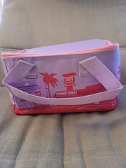 Trader Joes Mini Insulated Lunch Tote Bag Cooler Summer Lavender Pink NWT