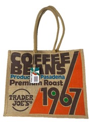 Trader Joe’s “Coffee Beans 1967” Jute Shopper Tote Bag, Circa 2025 NWT