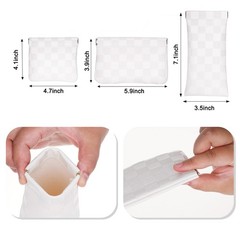 3PCS Small Makeup Bag for Purse,Mini Waterproof Leather Portable White